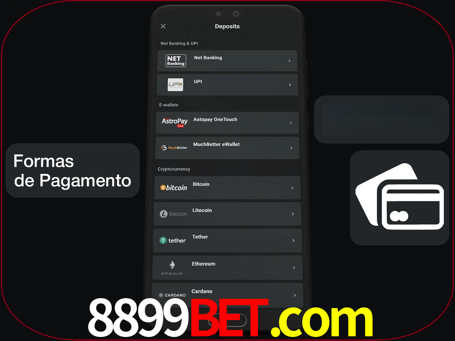 Escolha a forma de pagamento de sua preferência.