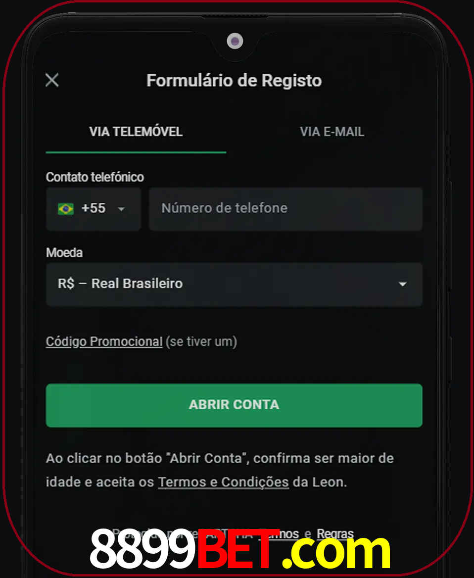 Abra o aplicativo e inicie o processo de registro.