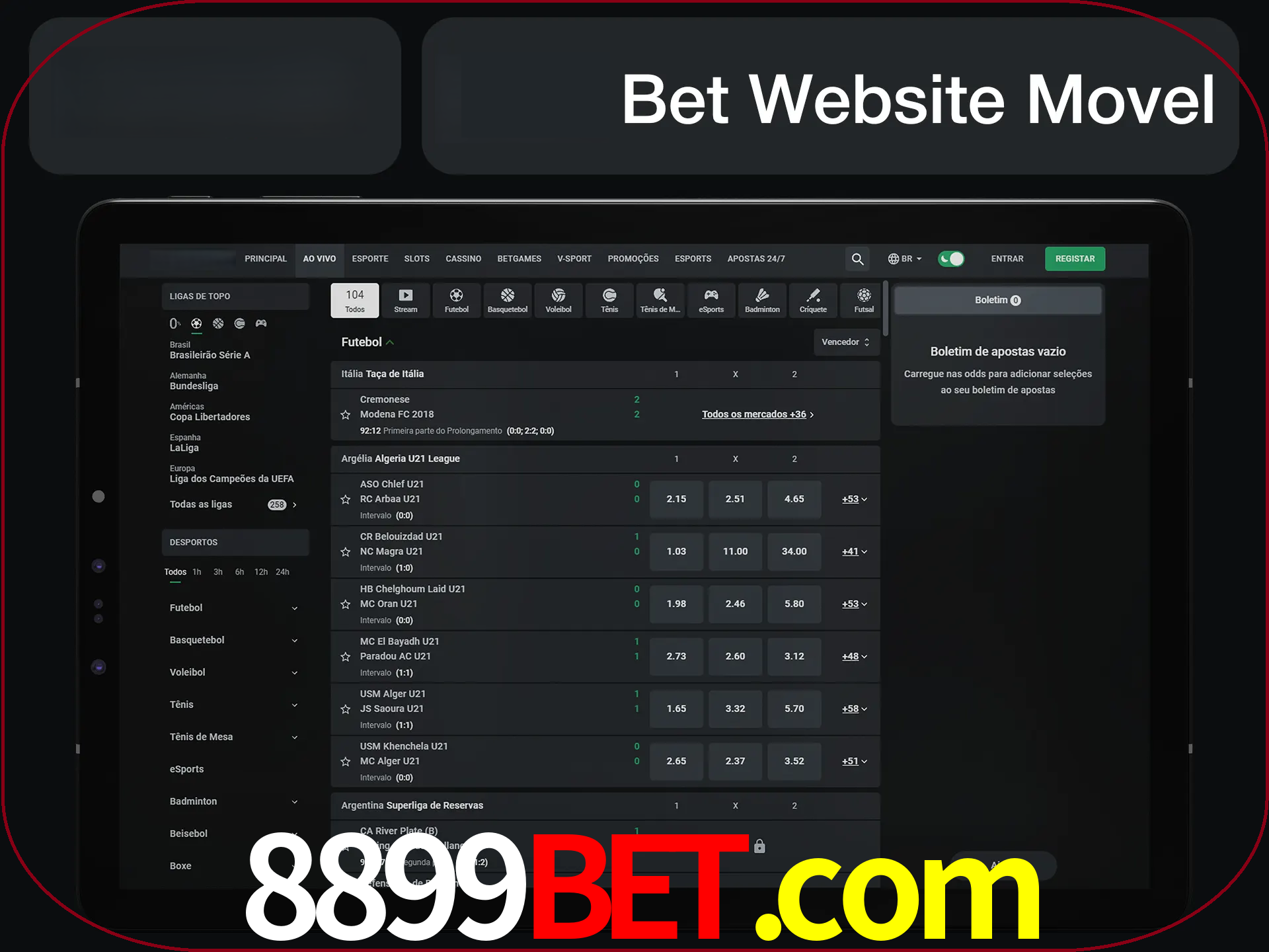 Use nosso website em qualquer dispositivo.